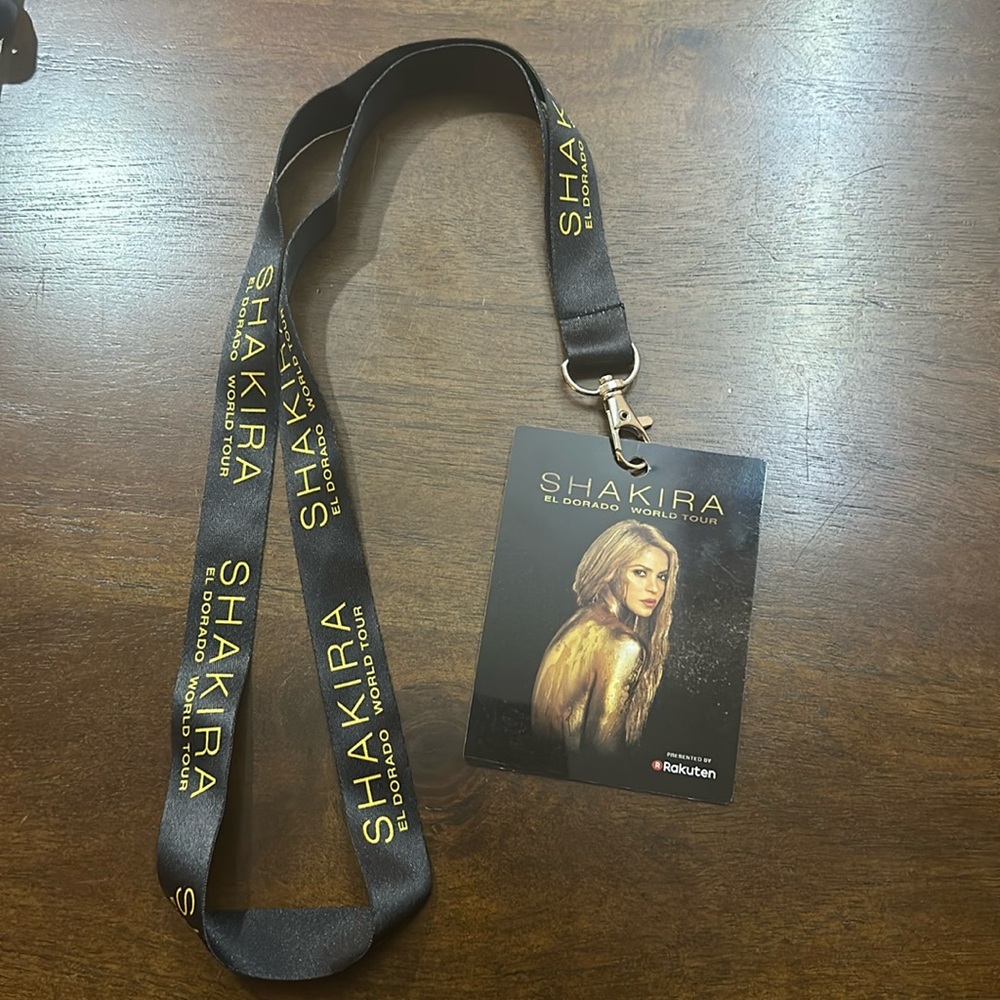Shakira El Dorado World Tour VIP Pass With Lanyard